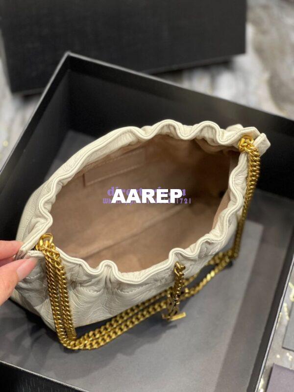 Replica YSL Saint Laurent Pac Pac Ruched Hobo bag 681632 Creme 12