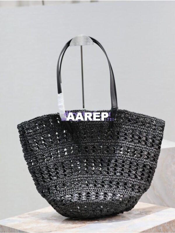 Replica YSL Saint Laurent Panier Small Bag In Raffia 761461 Black 14