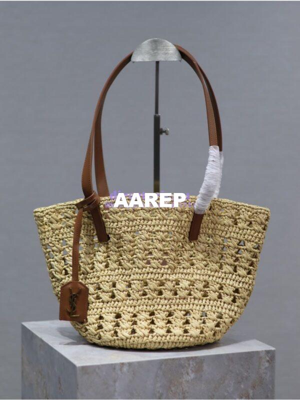 Replica YSL Saint Laurent Panier Small Bag In Raffia 761461 Natural 3