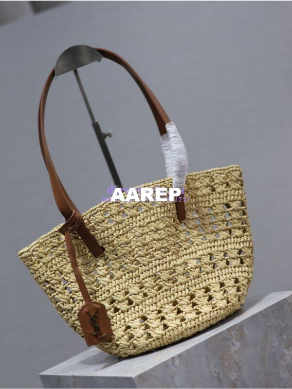 Replica YSL Saint Laurent Panier Small Bag In Raffia 761461 Natural 4