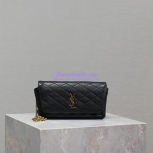 Replica YSL Saint Laurent Gaby Chain Phone Holder In Lambskin 7540511 Black 2