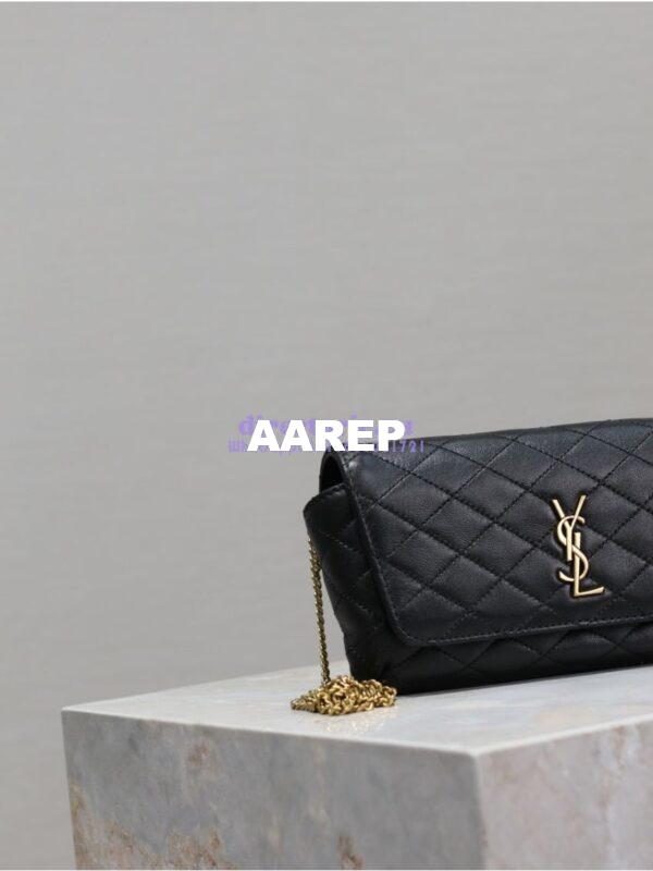 Replica YSL Saint Laurent Gaby Chain Phone Holder In Lambskin 7540511 Black 6
