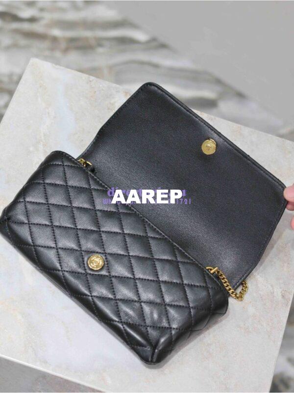 Replica YSL Saint Laurent Gaby Chain Phone Holder In Lambskin 7540511 Black 11