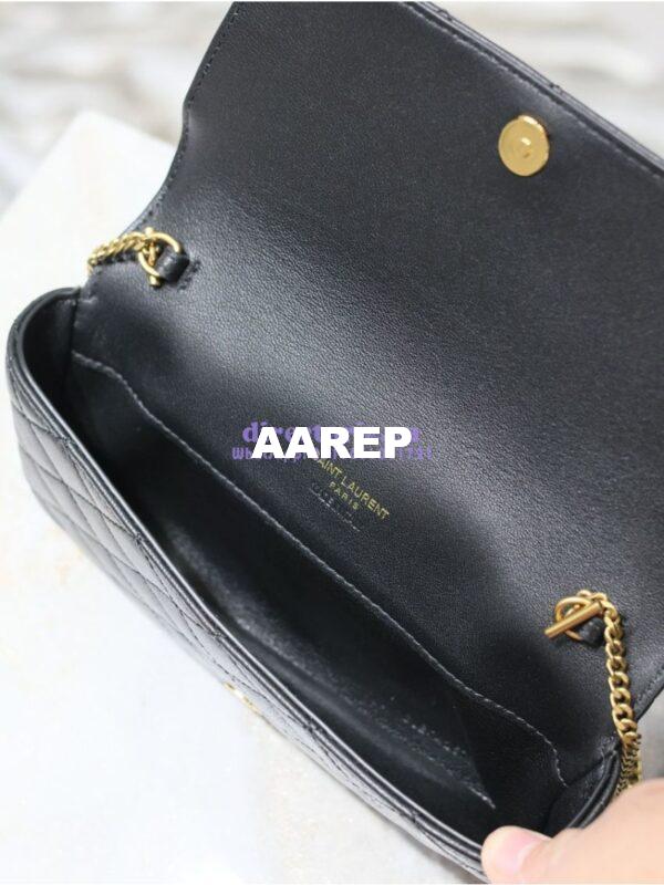 Replica YSL Saint Laurent Gaby Chain Phone Holder In Lambskin 7540511 Black 12