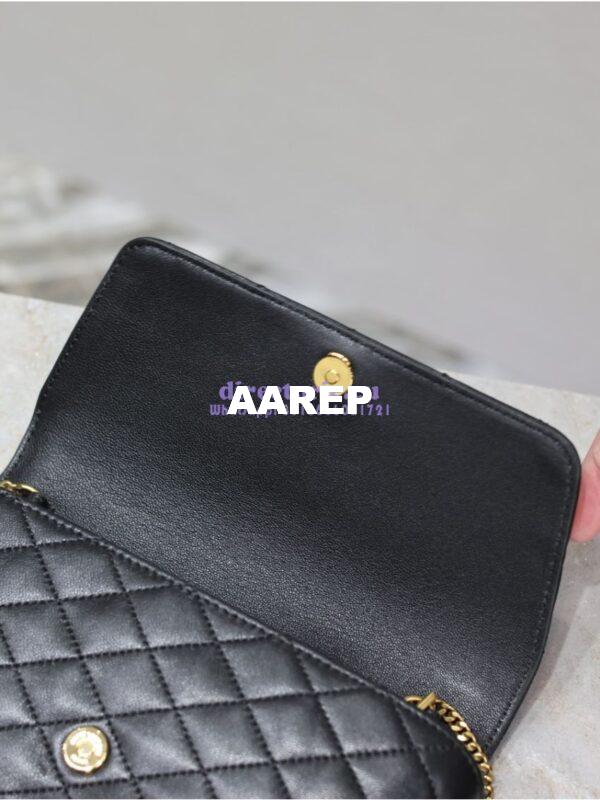 Replica YSL Saint Laurent Gaby Chain Phone Holder In Lambskin 7540511 Black 13