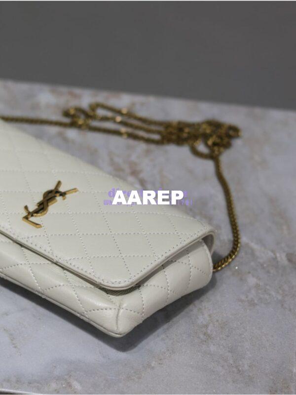 Replica YSL Saint Laurent Gaby Chain Phone Holder In Lambskin 7540511 Blanc 10