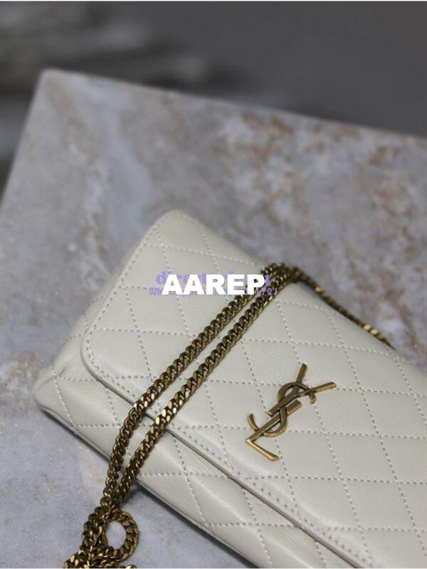 Replica YSL Saint Laurent Gaby Chain Phone Holder In Lambskin 7540511 Blanc 11