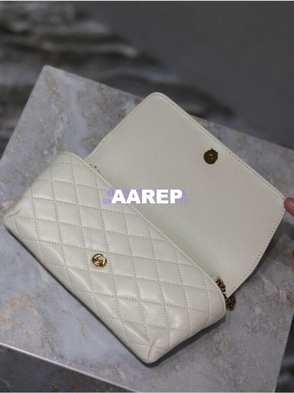 Replica YSL Saint Laurent Gaby Chain Phone Holder In Lambskin 7540511 Blanc 12