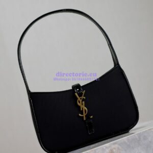 Replica YSL Saint Laurent Mini Le 5 À 7 In Patent Leather with fabric 7103182 Black 2