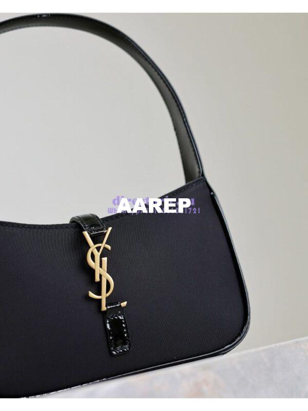 Replica YSL Saint Laurent Mini Le 5 À 7 In Patent Leather with fabric 7103182 Black 6