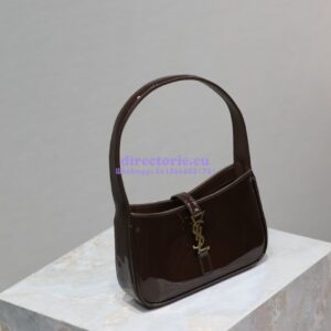 Replica YSL Saint Laurent Mini Le 5 À 7 In Patent Leather 7103182 Spicy Chocolate 2