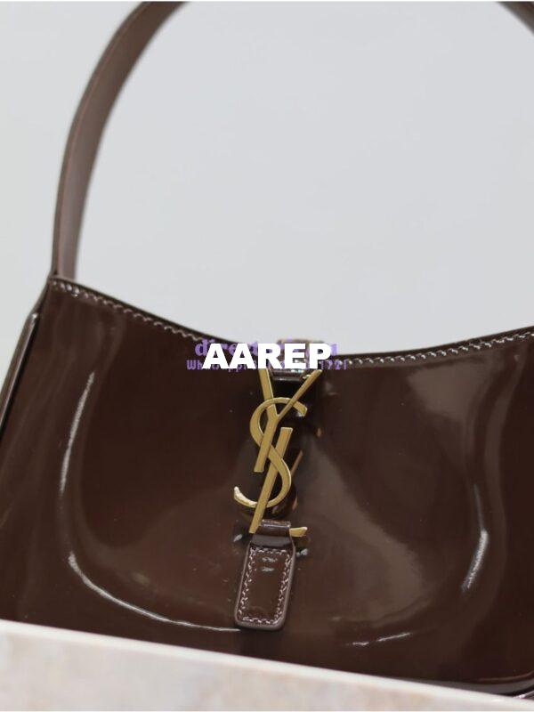 Replica YSL Saint Laurent Mini Le 5 À 7 In Patent Leather 7103182 Spicy Chocolate 6