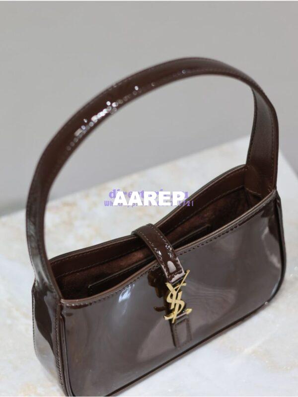 Replica YSL Saint Laurent Mini Le 5 À 7 In Patent Leather 7103182 Spicy Chocolate 7