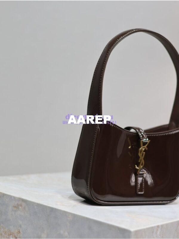 Replica YSL Saint Laurent Mini Le 5 À 7 In Patent Leather 7103182 Spicy Chocolate 8