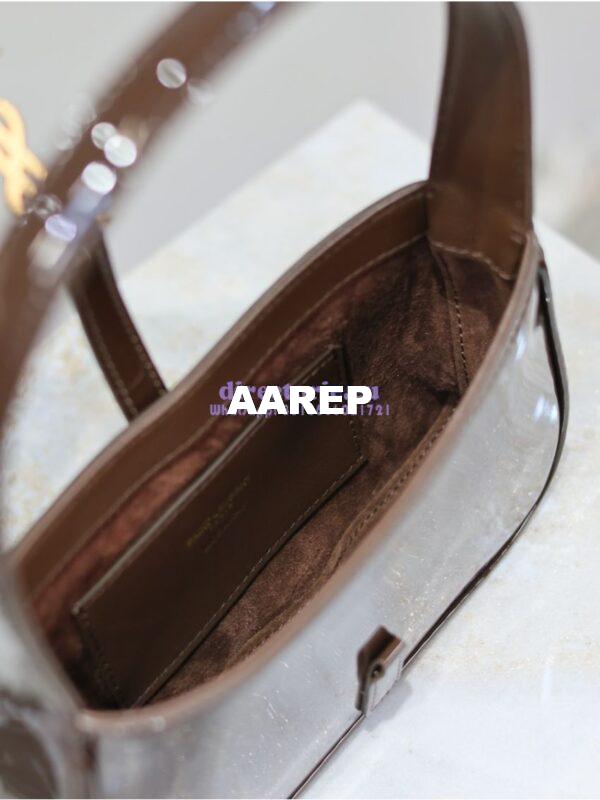 Replica YSL Saint Laurent Mini Le 5 À 7 In Patent Leather 7103182 Spicy Chocolate 11