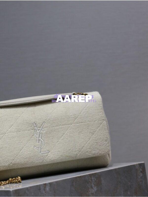 Replica YSL Saint Laurent Jamie Medium Chain Bag "Carré Rive Gauche" In Terrycloth 515821 White 9