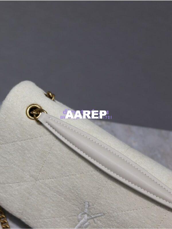 Replica YSL Saint Laurent Jamie Medium Chain Bag "Carré Rive Gauche" In Terrycloth 515821 White 10