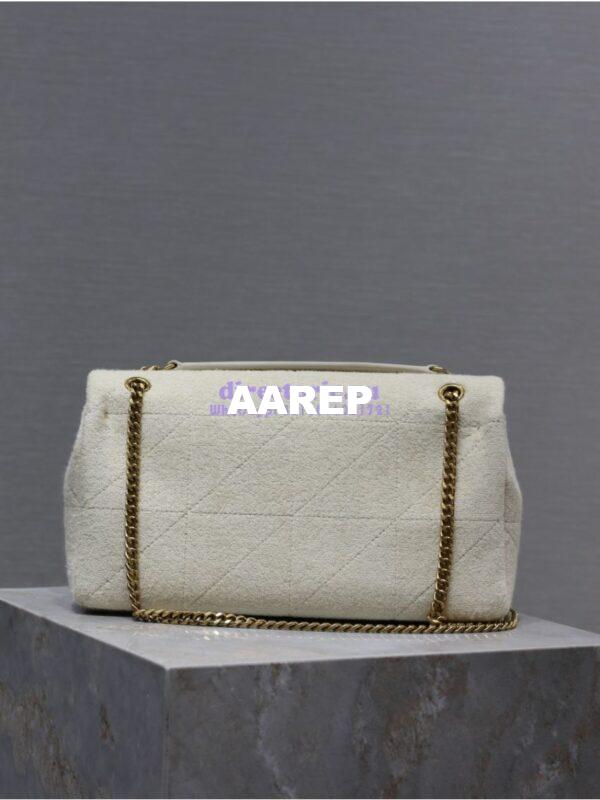 Replica YSL Saint Laurent Jamie Medium Chain Bag "Carré Rive Gauche" In Terrycloth 515821 White 12