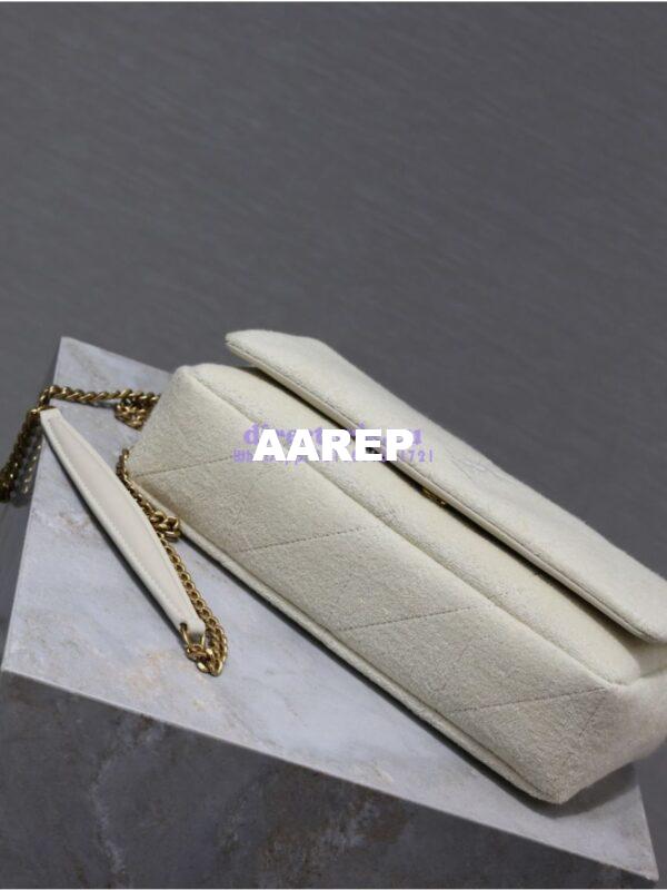 Replica YSL Saint Laurent Jamie Medium Chain Bag "Carré Rive Gauche" In Terrycloth 515821 White 13