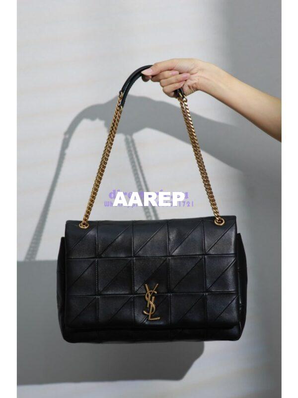 Replica YSL Saint Laurent Jamie Large Chain Bag "Carré Rive Gauche" In Lambskin 761908 Black