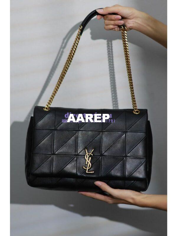 Replica YSL Saint Laurent Jamie Large Chain Bag "Carré Rive Gauche" In Lambskin 761908 Black 2