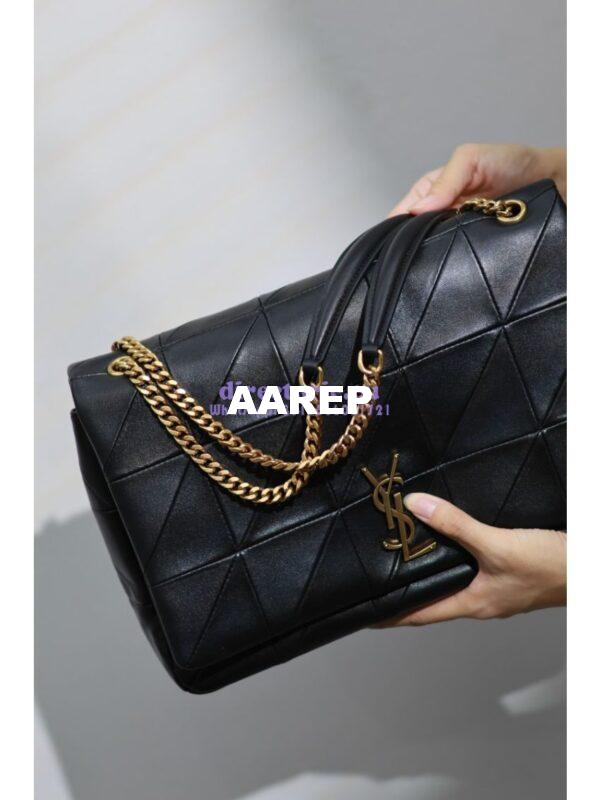 Replica YSL Saint Laurent Jamie Large Chain Bag "Carré Rive Gauche" In Lambskin 761908 Black 3