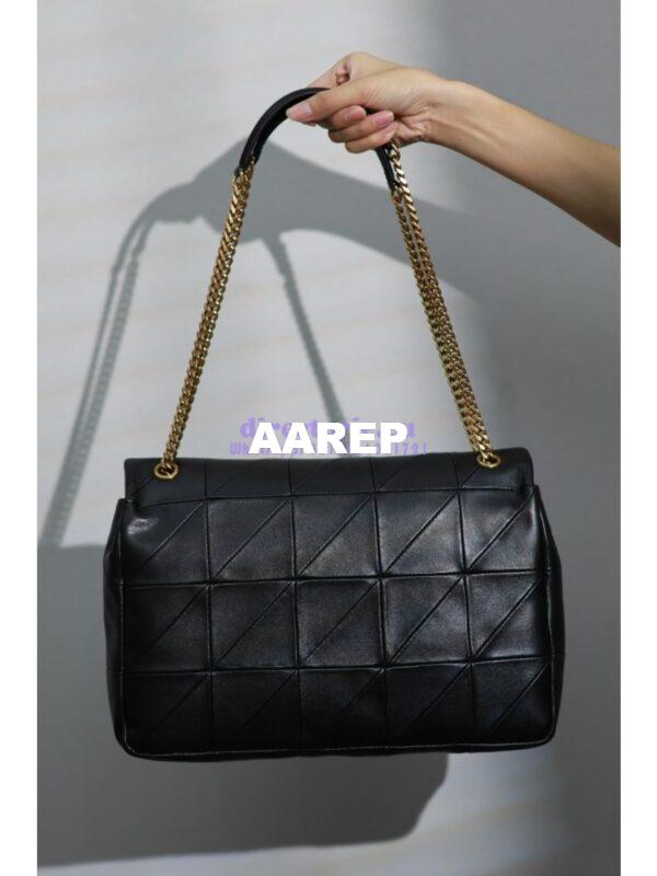 Replica YSL Saint Laurent Jamie Large Chain Bag "Carré Rive Gauche" In Lambskin 761908 Black 4