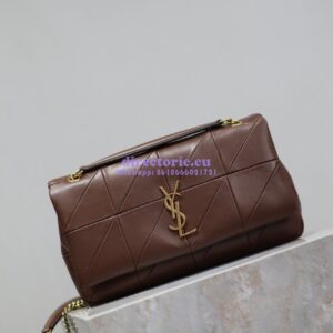 Replica YSL Saint Laurent Jamie Medium Chain Bag "Carré Rive Gauche" In Lambskin 515821 Coffee 2