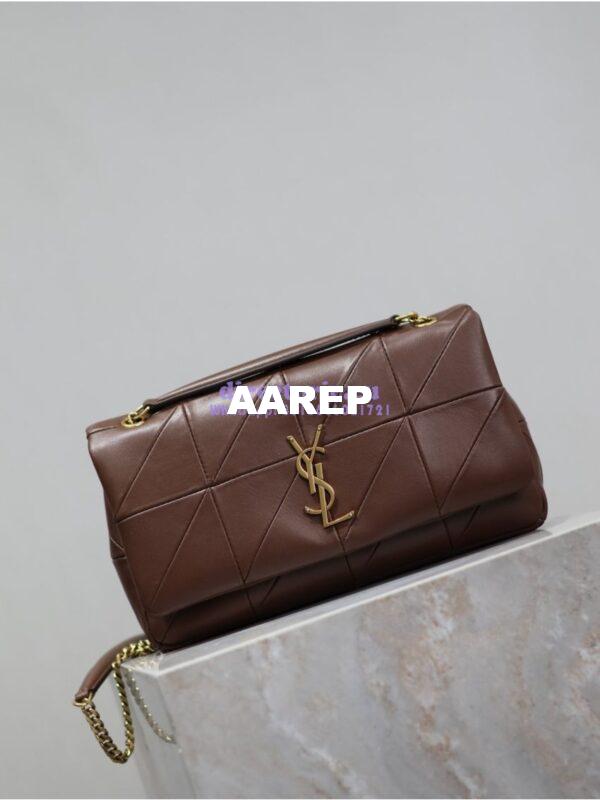 Replica YSL Saint Laurent Jamie Medium Chain Bag "Carré Rive Gauche" In Lambskin 515821 Coffee 2