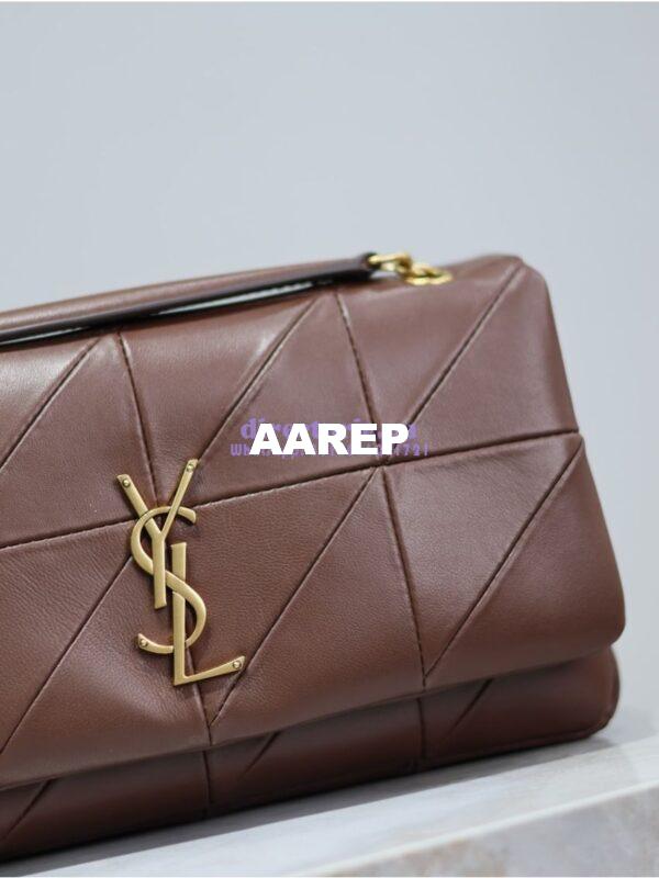 Replica YSL Saint Laurent Jamie Medium Chain Bag "Carré Rive Gauche" In Lambskin 515821 Coffee 4