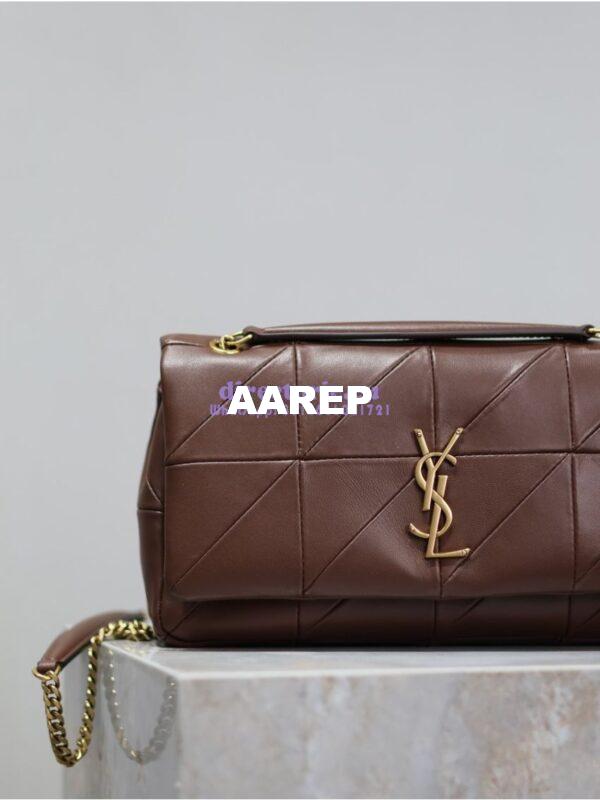 Replica YSL Saint Laurent Jamie Medium Chain Bag "Carré Rive Gauche" In Lambskin 515821 Coffee 5
