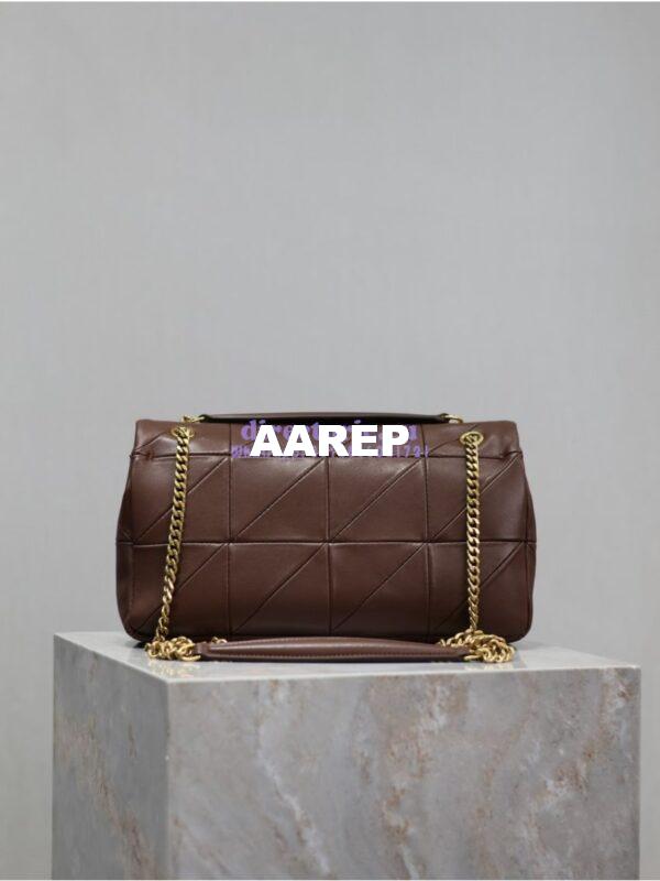 Replica YSL Saint Laurent Jamie Medium Chain Bag "Carré Rive Gauche" In Lambskin 515821 Coffee 10