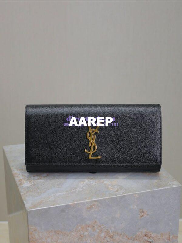 Replica YSL Saint Laurent Classic Kate Monogram Clutch In Grain De Poudre Leather 306079 3