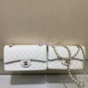 Replica Chanel Small Classic Double Flap Bag in Light Gold Hardware 23cm Quilted Grainy Caviar Pale Pink 2