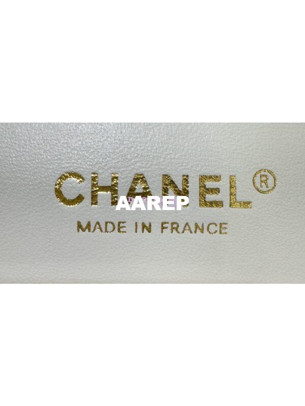 Replica Chanel Small Classic Double Flap Bag in Light Gold Hardware 23cm Quilted Grainy Caviar white 9