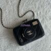 Replica Chanel Small Flap Bag With Top Handle Lambskin, Resin AS4848 Black 2