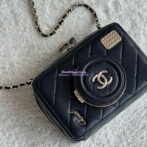 Replica Chanel Limited Edition Camera Bag Black Lambskin Light Gold Hardware AS4817 2