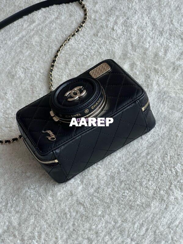 Replica Chanel Limited Edition Camera Bag Black Lambskin Light Gold Hardware AS4817 5