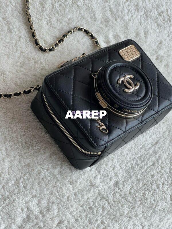 Replica Chanel Limited Edition Camera Bag Black Lambskin Light Gold Hardware AS4817 6