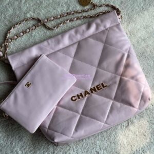 Replica Chanel 22 Handbag Shiny Calfskin & Gold Metal AS3260 AS3261 New Light Pink