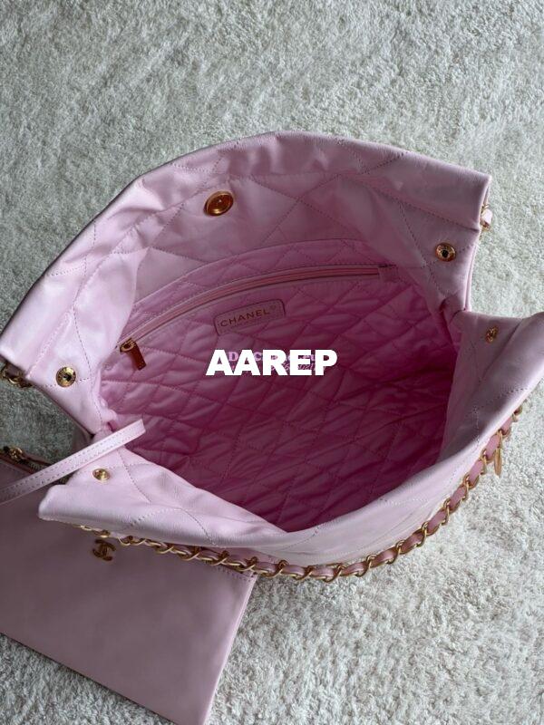 Replica Chanel 22 Handbag Shiny Calfskin & Gold Metal AS3260 AS3261 New Light Pink 10