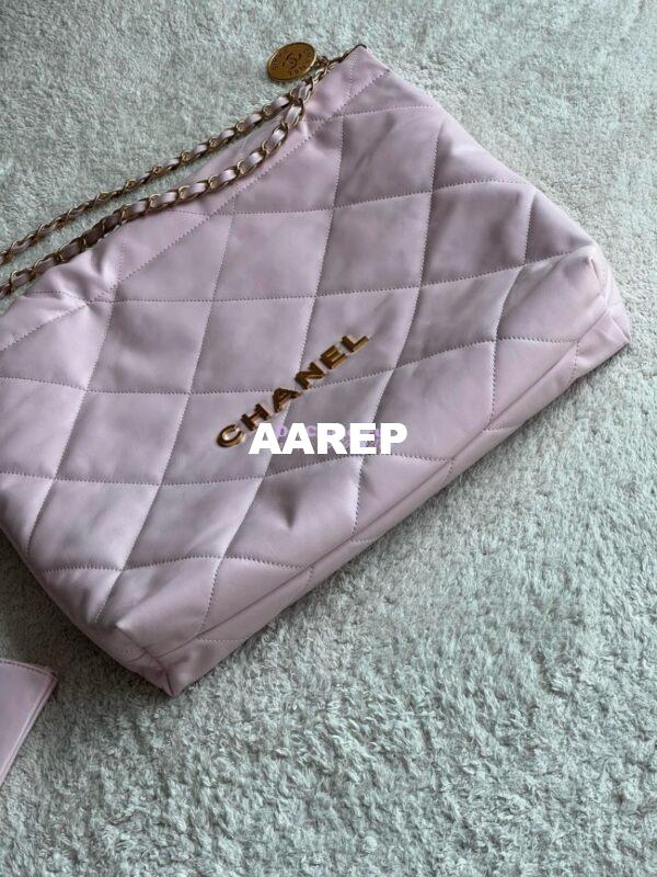 Replica Chanel 22 Handbag Shiny Calfskin & Gold Metal AS3260 AS3261 New Light Pink 16