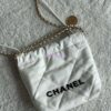 Replica Chanel Mini 22 Handbag Shiny Calfskin & Black Metal AS3980 Black