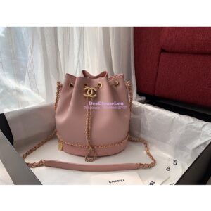 Replica Chanel Grained Calfskin Drawstring Bag AS0373 Pink