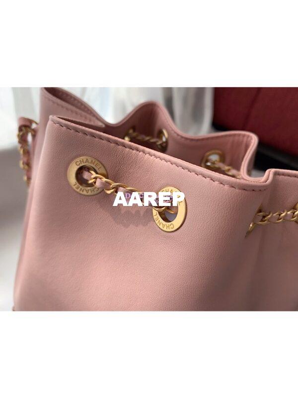 Replica Chanel Grained Calfskin Drawstring Bag AS0373 Pink 8