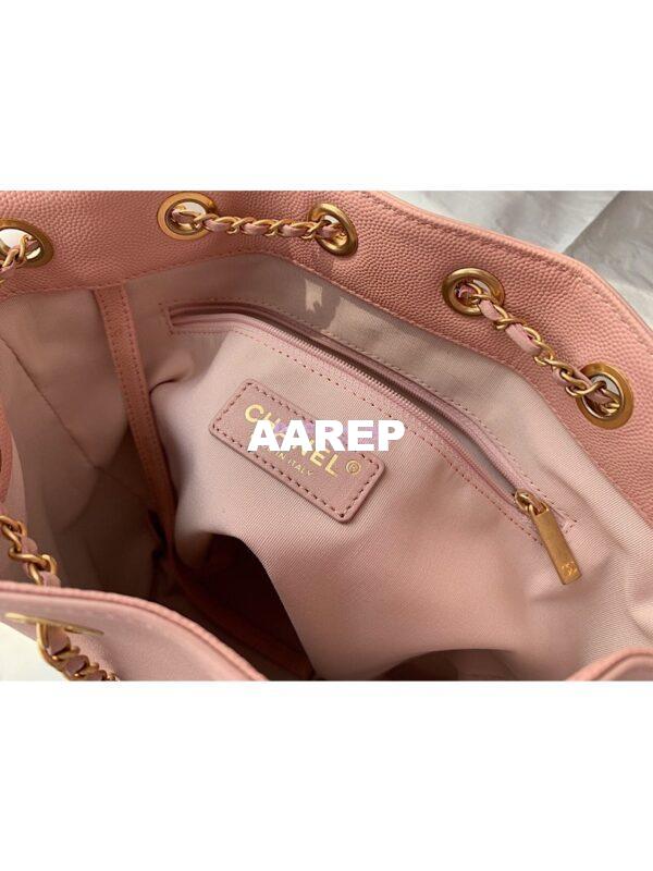 Replica Chanel Grained Calfskin Drawstring Bag AS0373 Pink 9
