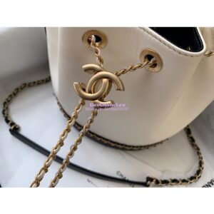 Replica Chanel Grained Calfskin Drawstring Bag AS0373 White 2