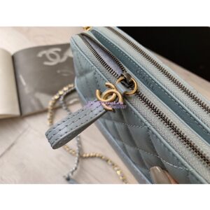 Replica Chanel Gabrielle Clutch With Chain A94505 Sky Blue 2