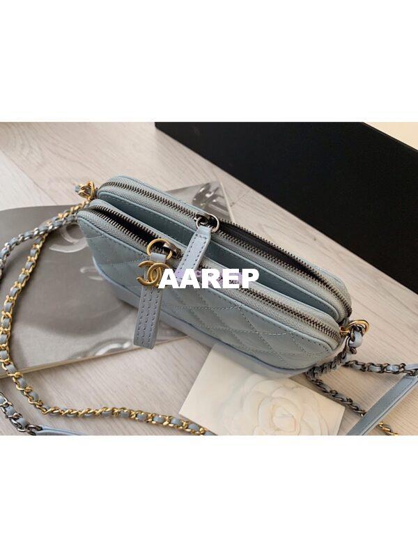 Replica Chanel Gabrielle Clutch With Chain A94505 Sky Blue 5