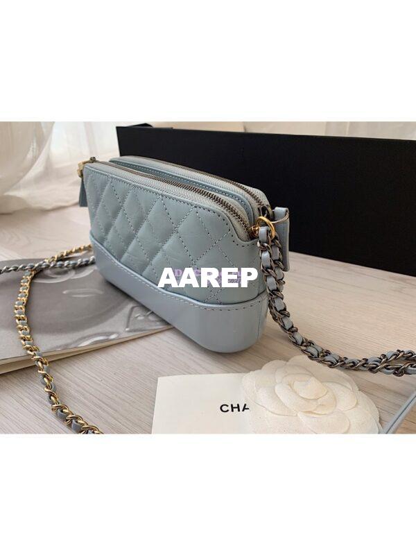 Replica Chanel Gabrielle Clutch With Chain A94505 Sky Blue 6